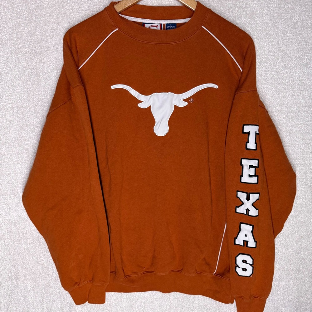 Vintage Y2K Cadre Athletic Texas Longhorns Sweatshirt Mens L Burnt Orange